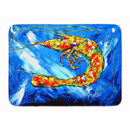 Carolines Treasures Ice Blue Shrimp Machine Washable Memory Foam Mat MW1226RUG